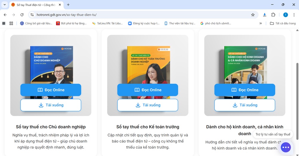 Cục Thuế ra mắt 3 cuốn Sổ tay điện tử dành cho chủ doanh nghiệp, kế toán trưởng và hộ, cá nhân kinh doanh